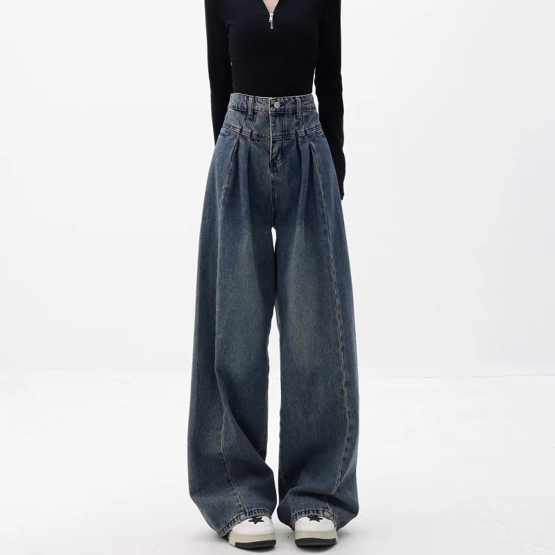 Høytlivde jeans med vide ben