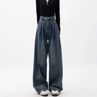 Høytlivde jeans med vide ben
