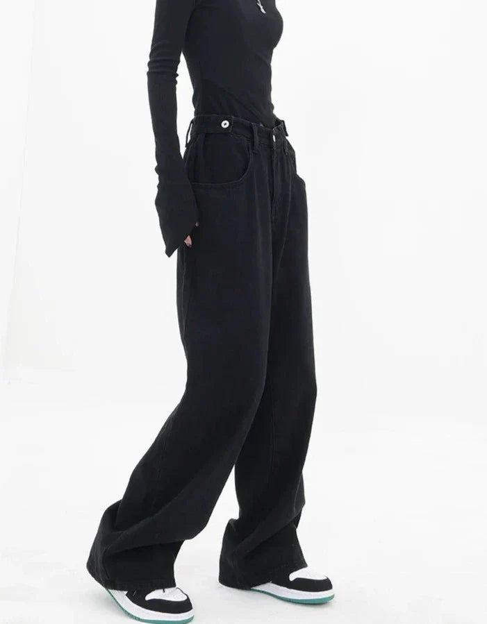 Casual jeans med høy midje