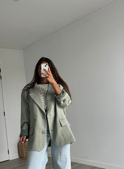 CARO - Mintgrønn oversized blazer