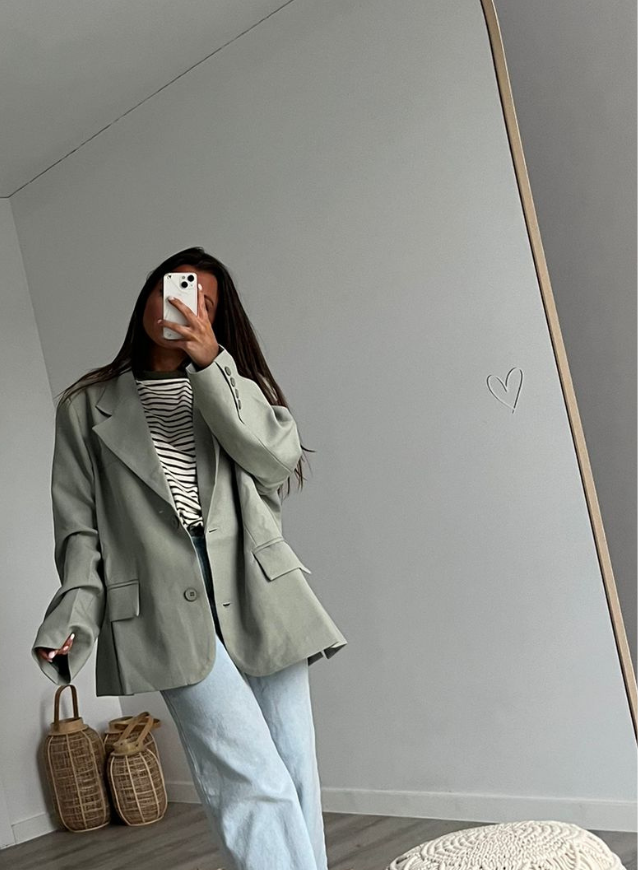 CARO - Mintgrønn oversized blazer