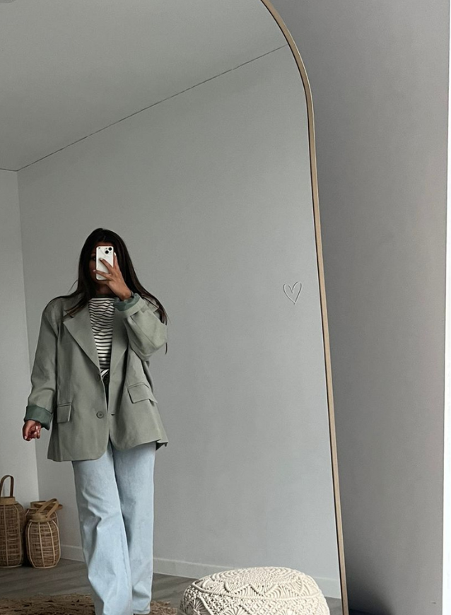 CARO - Mintgrønn oversized blazer
