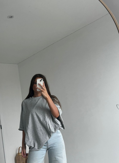 LAURA - Oversized t-skjorte grå