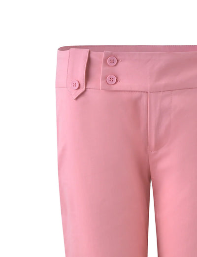 Strukturert tvinnet rosa topp med bukser