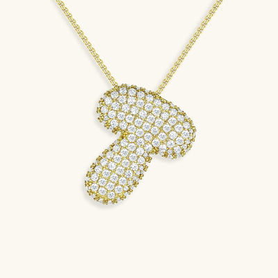 Navnesmykke Bubble med diamant | 18k Gull