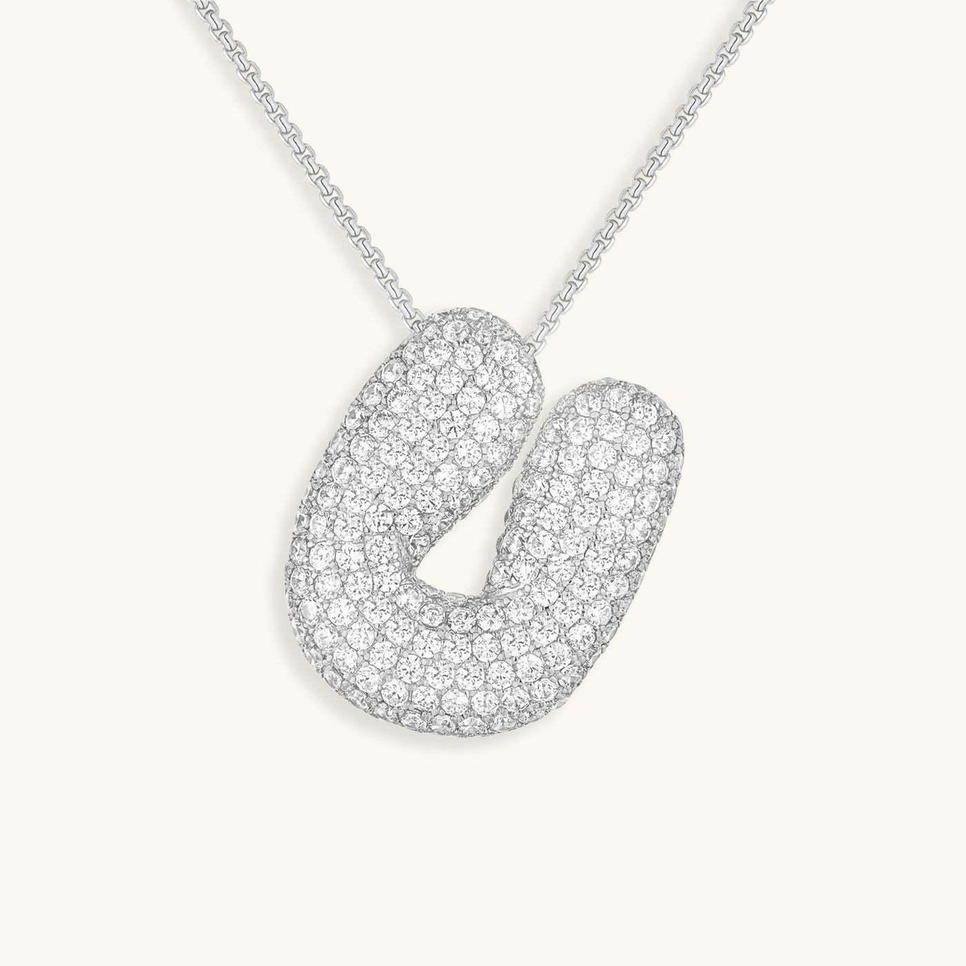 Navnesmykke Bubble med diamant | 18k Gull