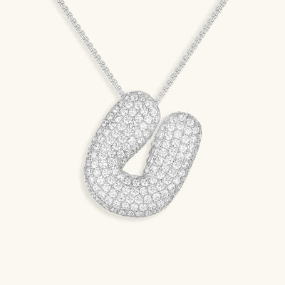 Navnesmykke Bubble med diamant | 18k Gull