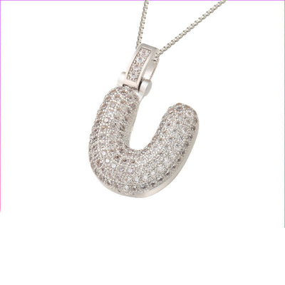 Pave Bubble Halskjede med Initial | 18k Gull