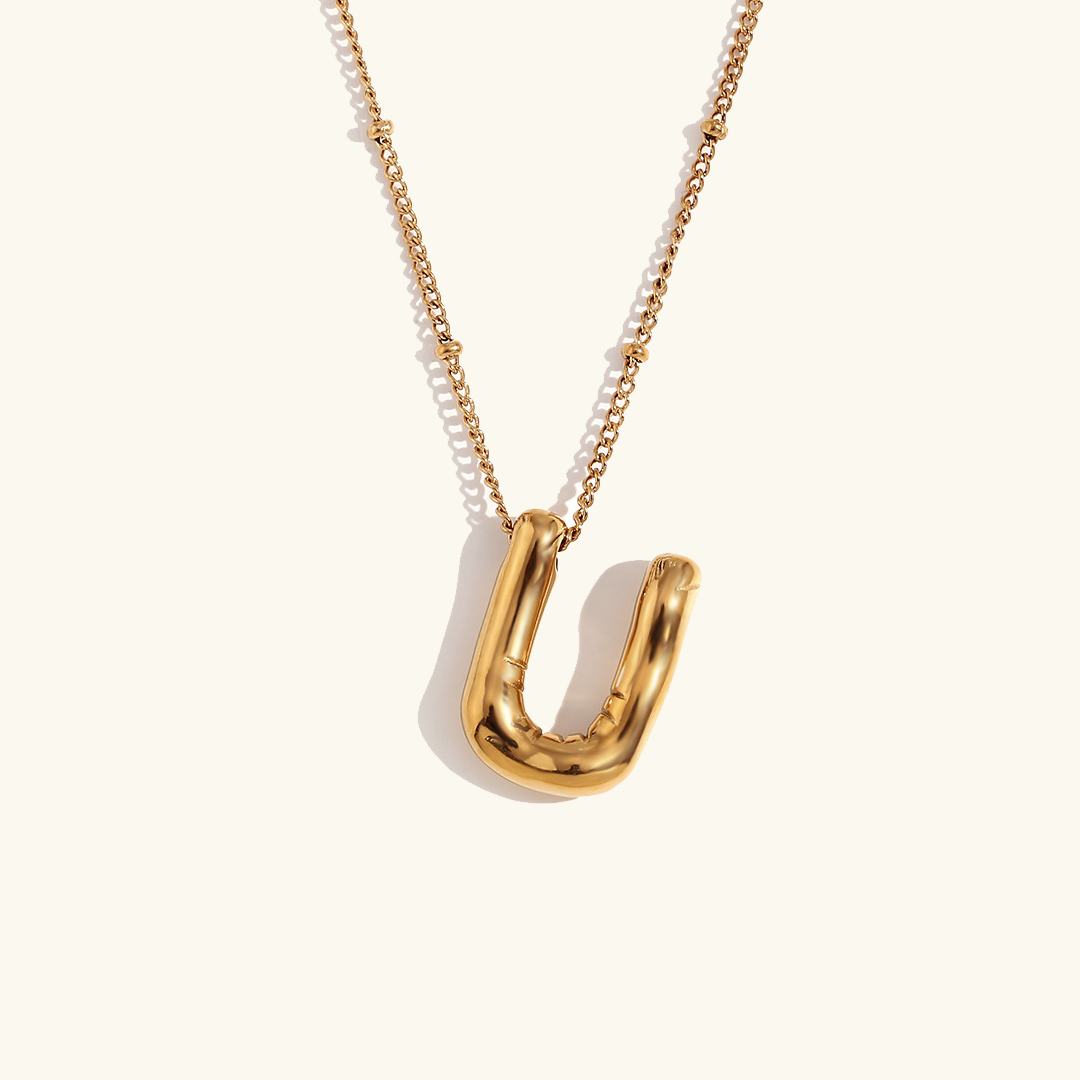 Neseørering med initialer i bobleform | Gull 18k