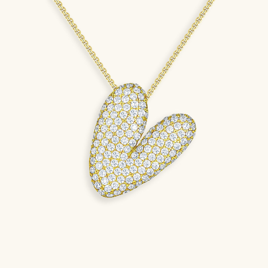 Navnesmykke Bubble med diamant | 18k Gull