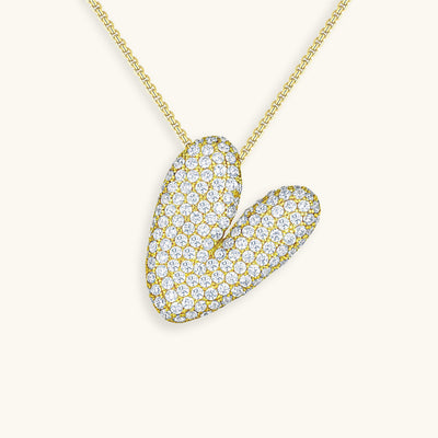 Navnesmykke Bubble med diamant | 18k Gull