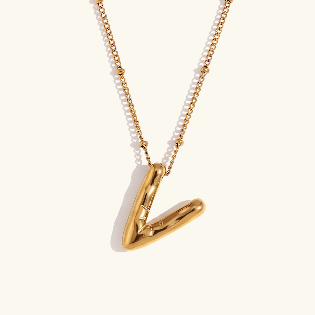 Neseørering med initialer i bobleform | Gull 18k