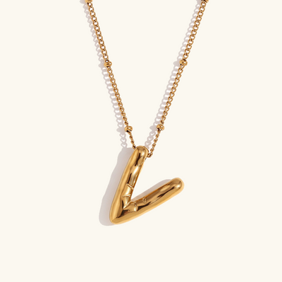 Neseørering med initialer i bobleform | Gull 18k