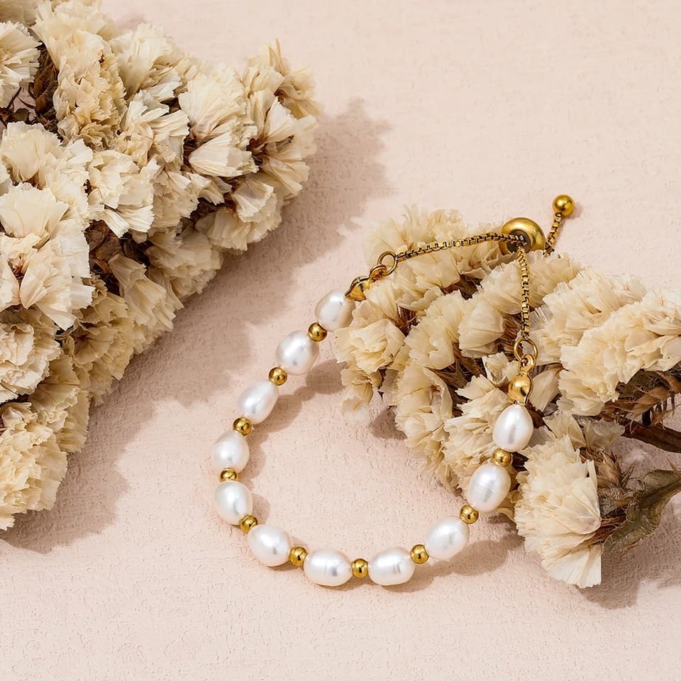 Vintage Naturlige Perle Armbånd