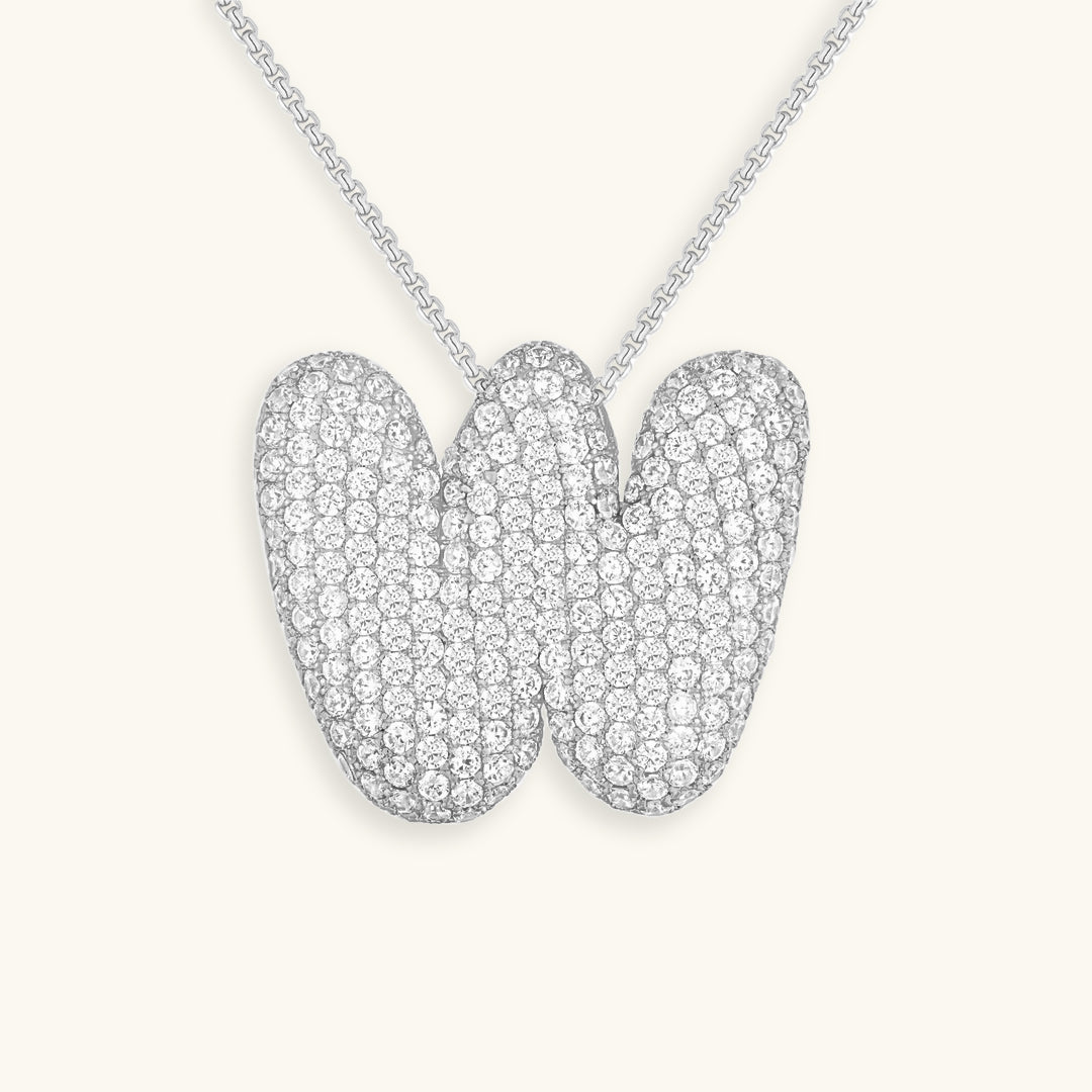 Navnesmykke Bubble med diamant | 18k Gull