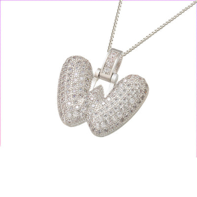 Pave Bubble Halskjede med Initial | 18k Gull