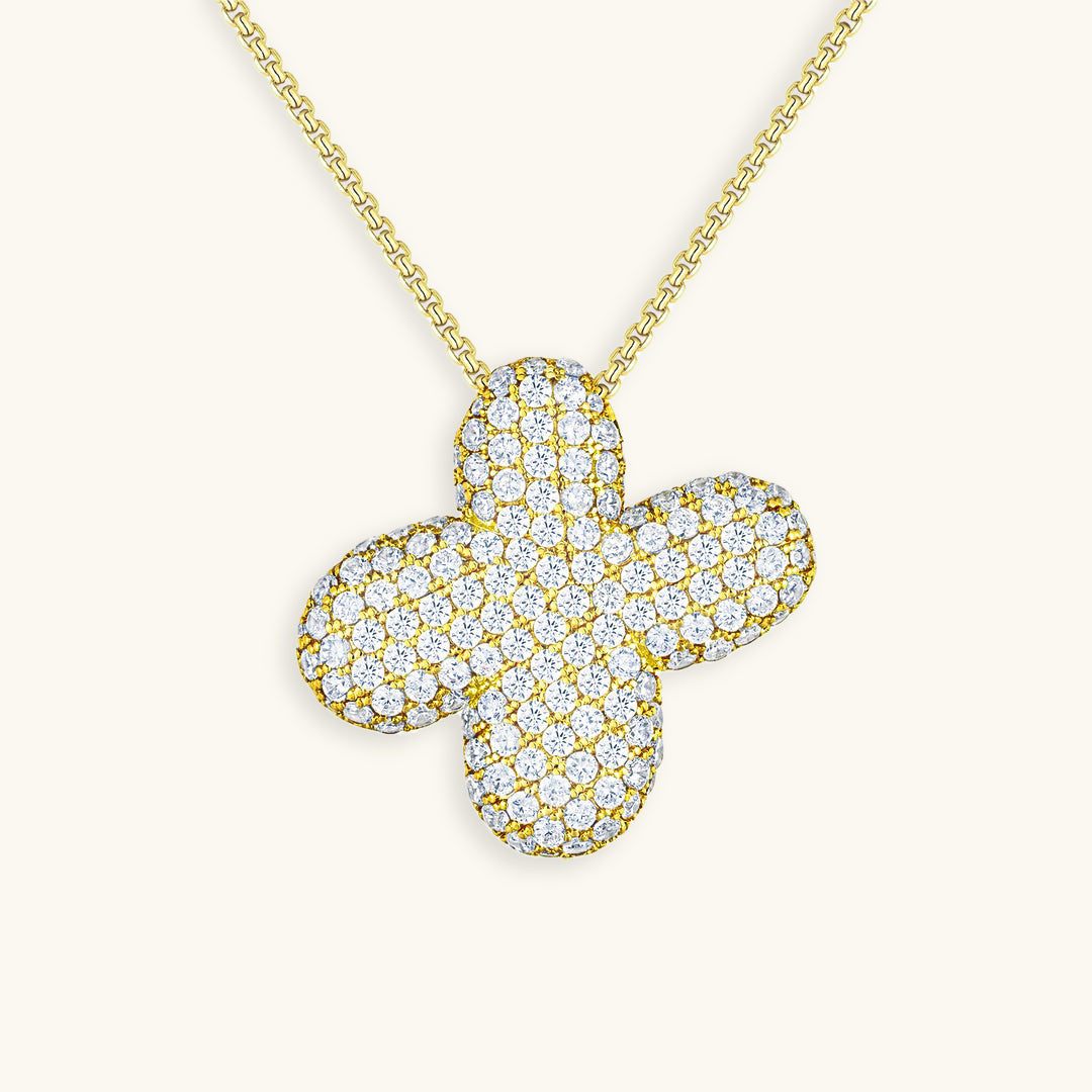 Navnesmykke Bubble med diamant | 18k Gull