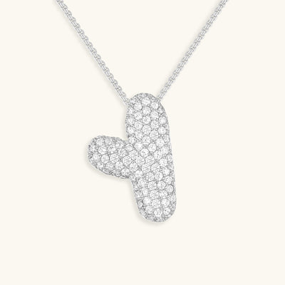 Navnesmykke Bubble med diamant | 18k Gull