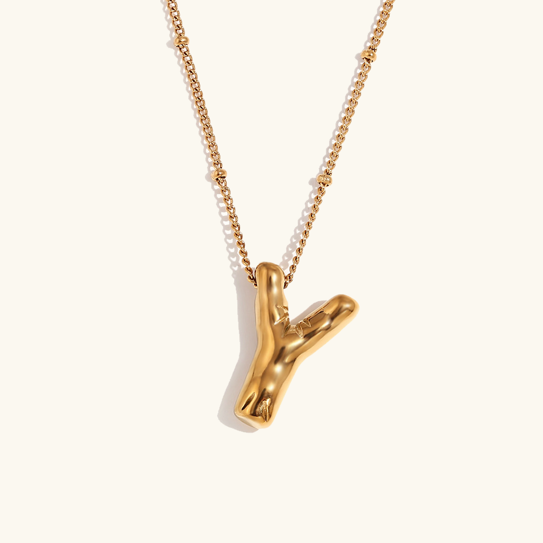 Neseørering med initialer i bobleform | Gull 18k