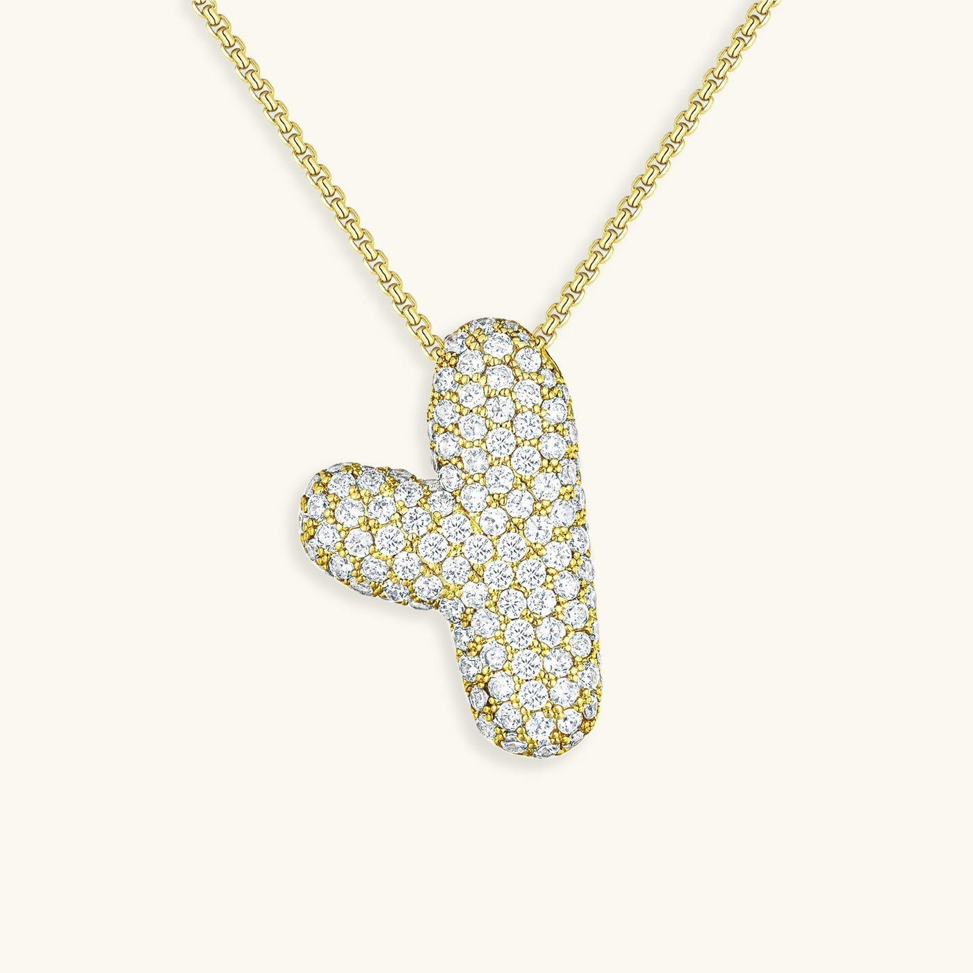 Navnesmykke Bubble med diamant | 18k Gull