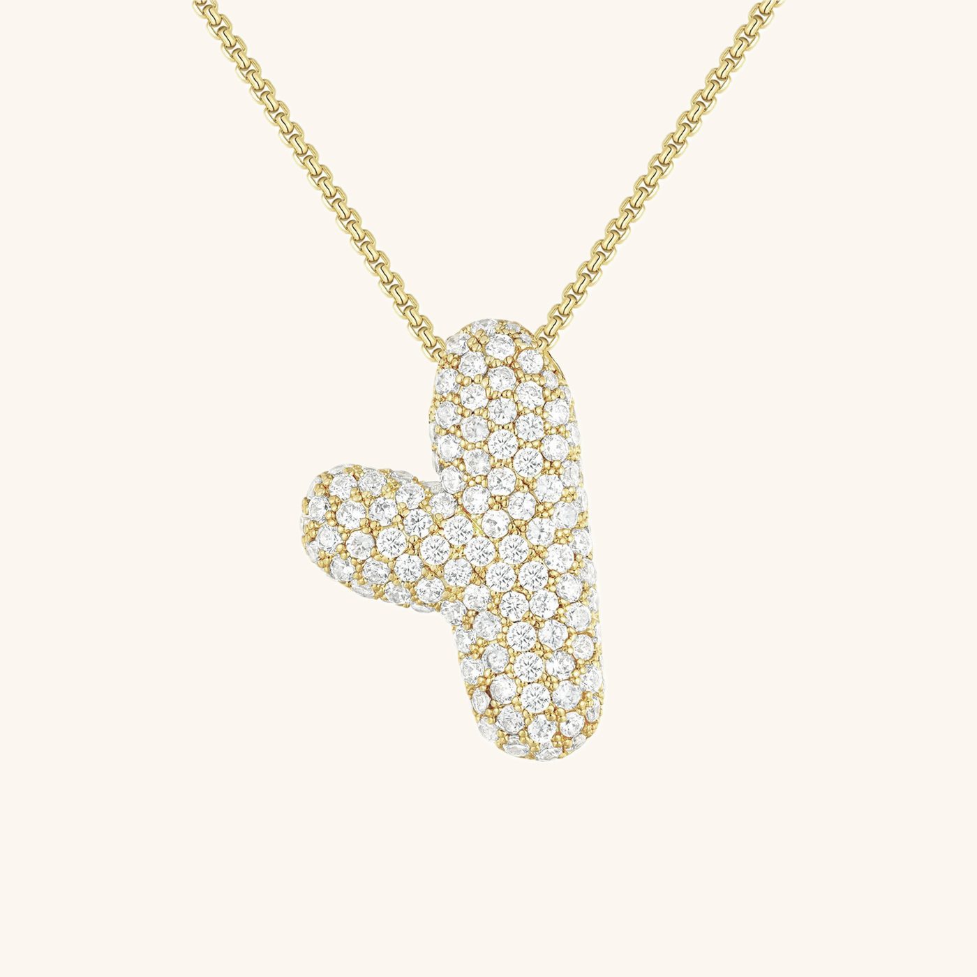 Navnesmykke Bubble med diamant | 18k Gull