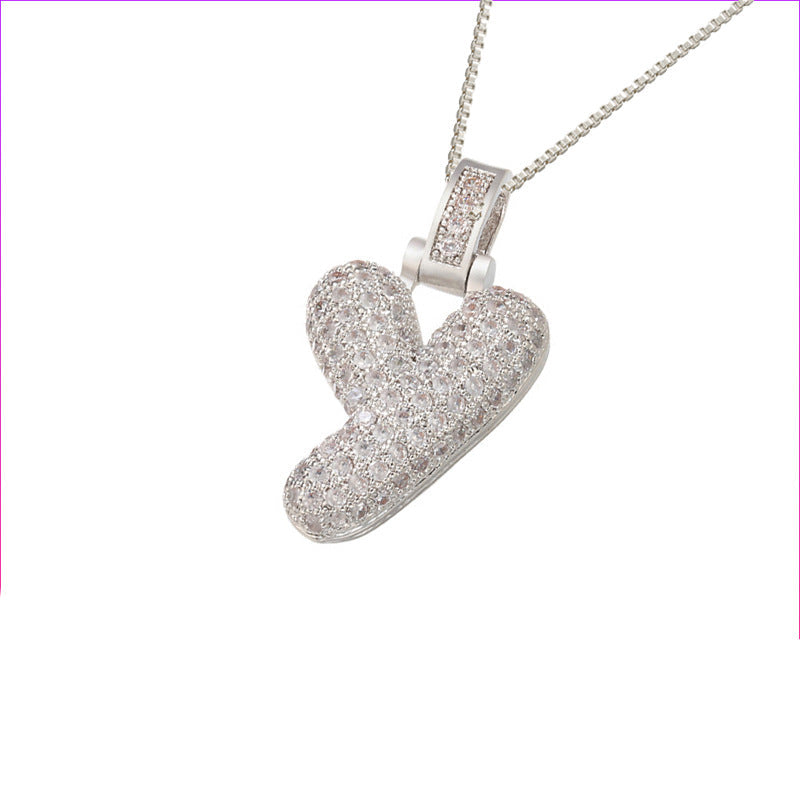 Pave Bubble Halskjede med Initial | 18k Gull