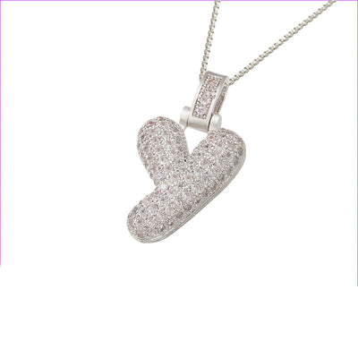 Pave Bubble Halskjede med Initial | 18k Gull