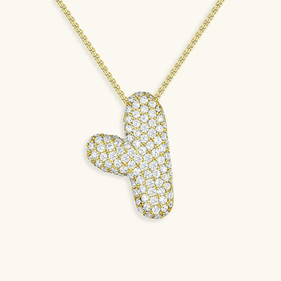 Navnesmykke Bubble med diamant | 18k Gull