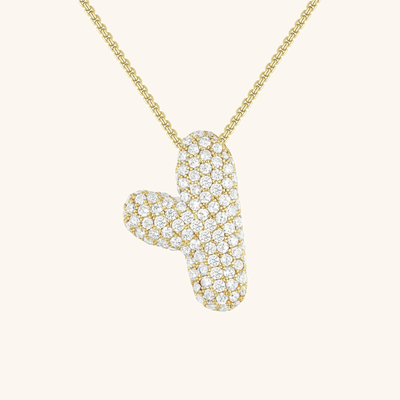 Navnesmykke Bubble med diamant | 18k Gull