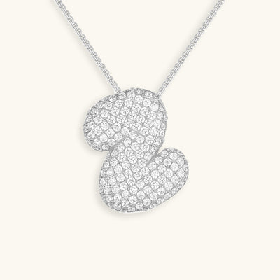 Navnesmykke Bubble med diamant | 18k Gull