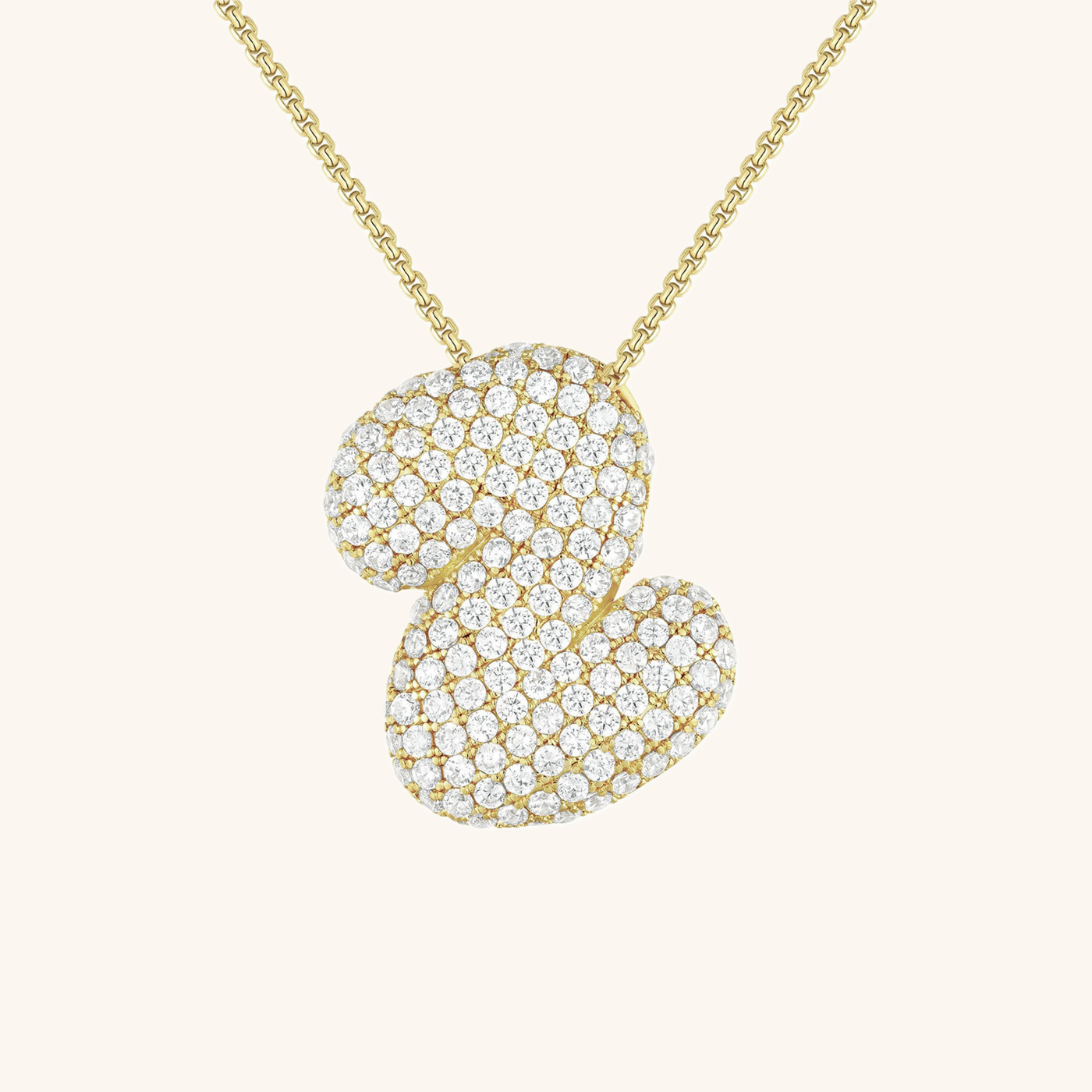 Navnesmykke Bubble med diamant | 18k Gull
