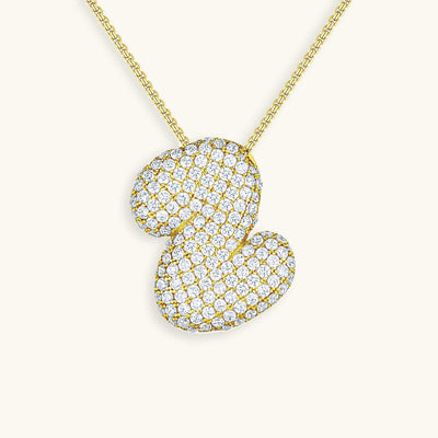 Navnesmykke Bubble med diamant | 18k Gull