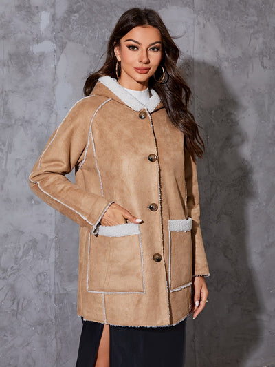 Beige fluffy jakke
