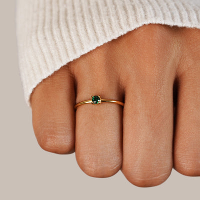 Fingerringer med Fødselsstein | 16k Gull