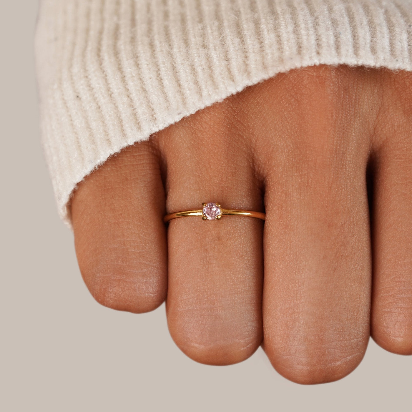 Fingerringer med Fødselsstein | 16k Gull