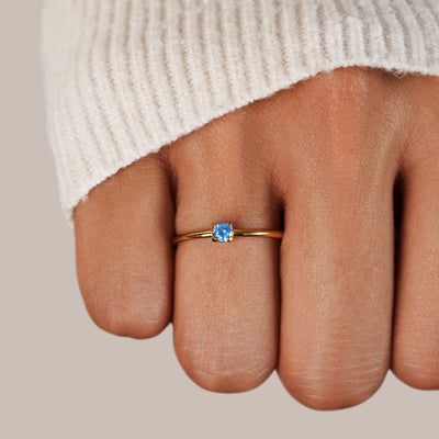 Fingerringer med Fødselsstein | 16k Gull