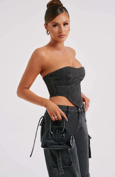 Denim korsett og cargo bukser sett