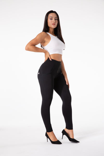 Høy midje svarte leggings