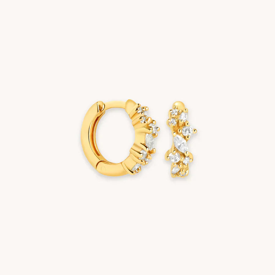 Krystallkluster Huggies | Gull 18k