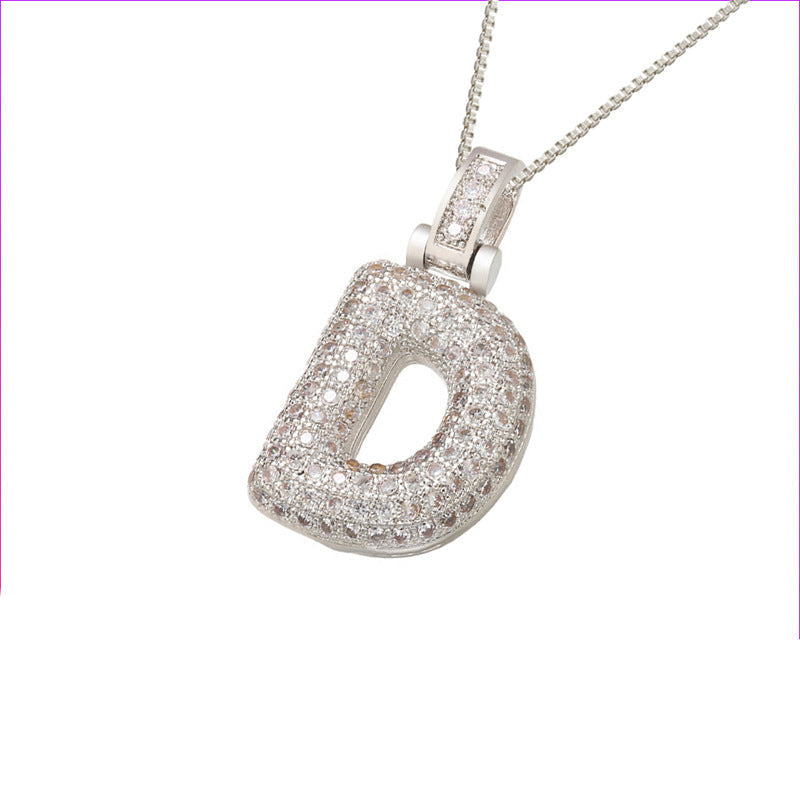 Pave Bubble Halskjede med Initial | 18k Gull