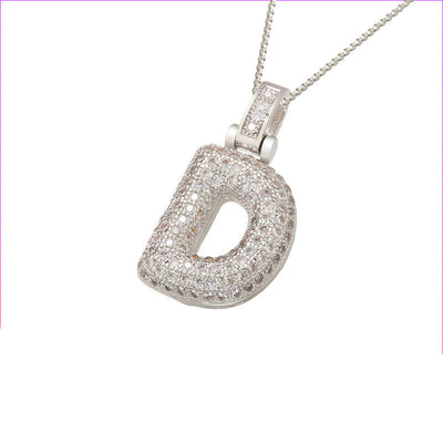Pave Bubble Halskjede med Initial | 18k Gull