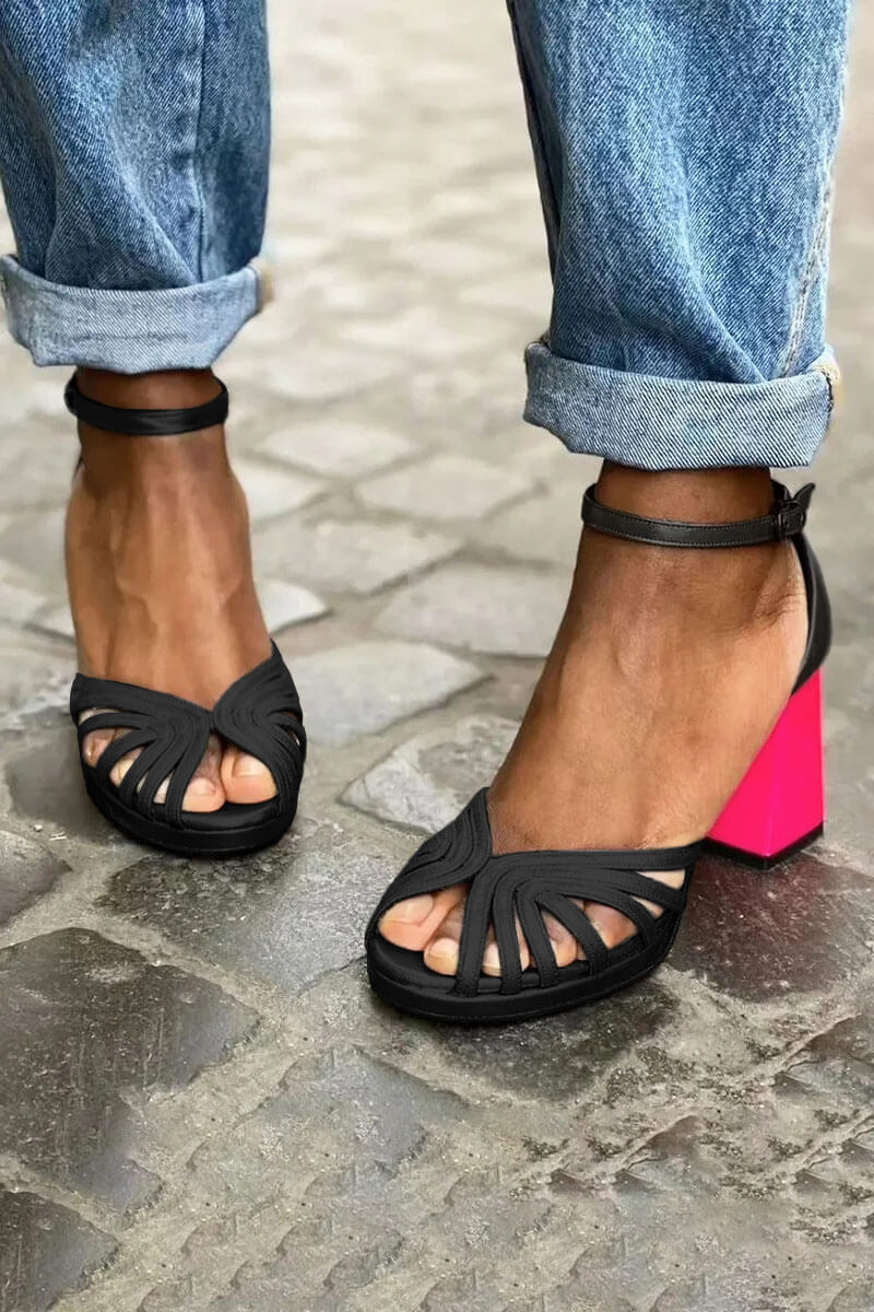LUMA | Elegant Metallic Sandal med Fluorescerende Hæl for en Unik Stil