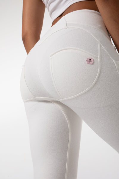 Tighte hvite leggings med høy midje