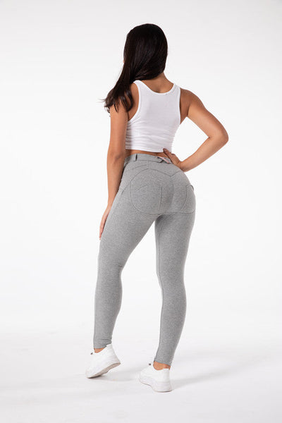 Tette lysegrå leggings med høy midje