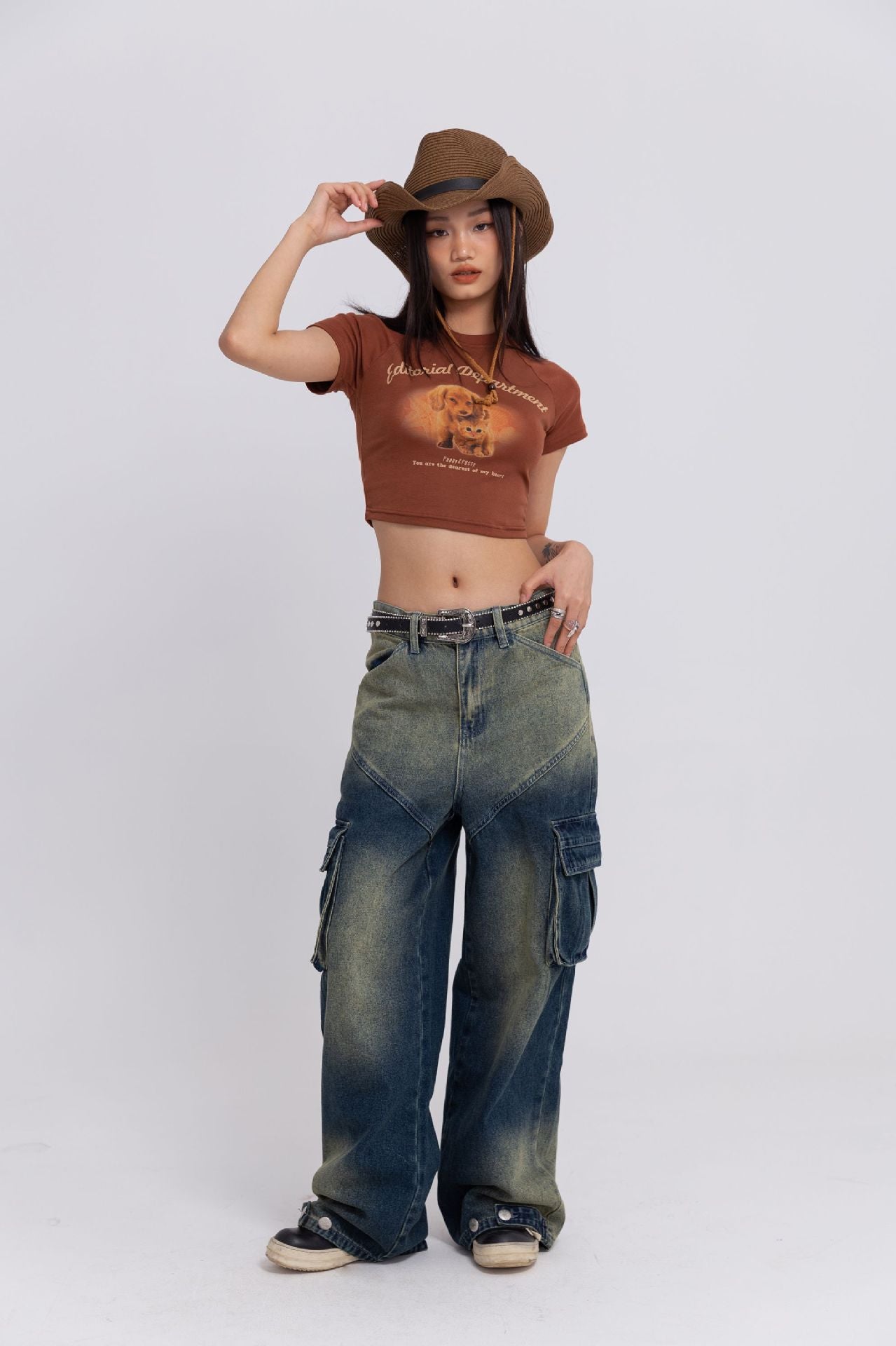 Blandede blå jeans