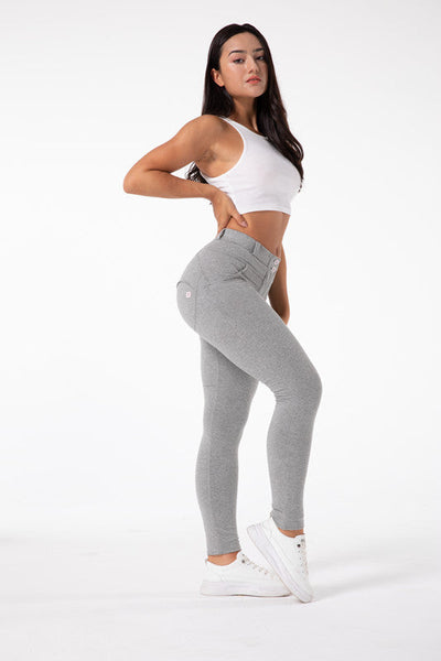 Tette lysegrå leggings med høy midje
