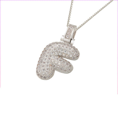 Pave Bubble Halskjede med Initial | 18k Gull