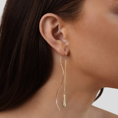 Fringe øreringer i timeglass | 18k gull