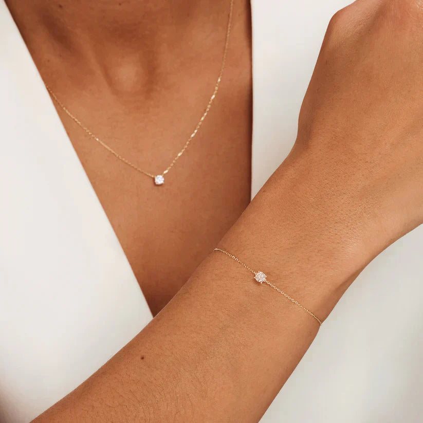 Cléa Moissanitt Stein Sett | Gull 14k