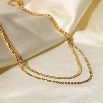 Hailey Flerlags Halskjede | 18k Gull